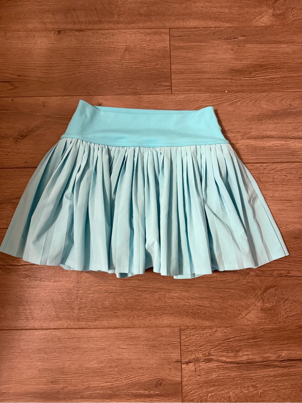 Offline by Aerie Aqua Pleated Circle Skirt with Wide Waistband